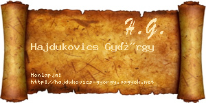 Hajdukovics György névjegykártya