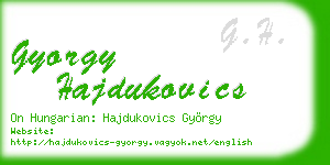 gyorgy hajdukovics business card